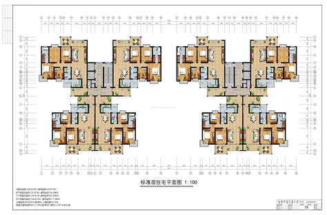 250平方米高层一梯两户住宅户型设计cad图(含效果图）_住宅小区_土木在线