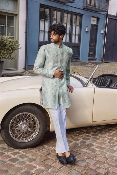 Powder Blue Sherwani Set