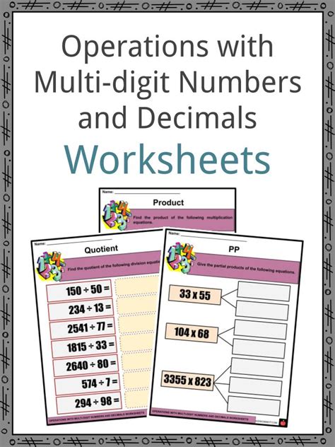 Image result for Four Operations with Decimals Worksheet