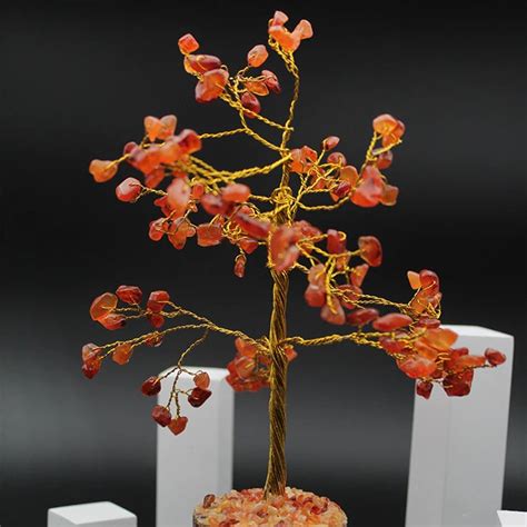 Orange Carnelian Crystal Stone Tree – Dharmsaar