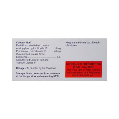 Triptolol 10mg/40mg Strip Of 10 Tablets: Uses, Side Effects, Price ...