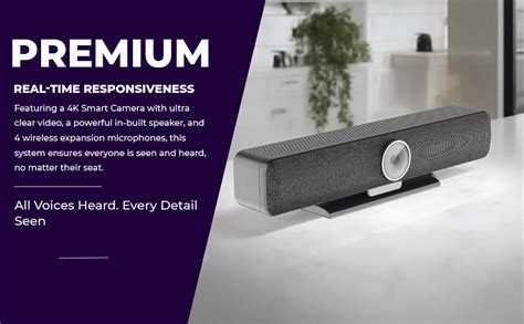 Latentech AV 4K Video Conference Camera, All in One Video Bar with 4 ...