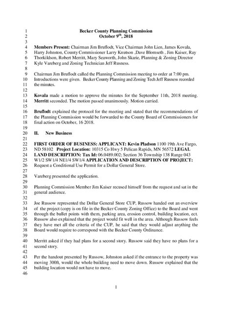 Fillable Online Members Present: Chairman Jim Bruflodt, Vice Chairman ...