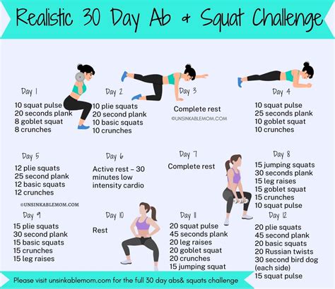 30 Day Plank And Squat Challenge