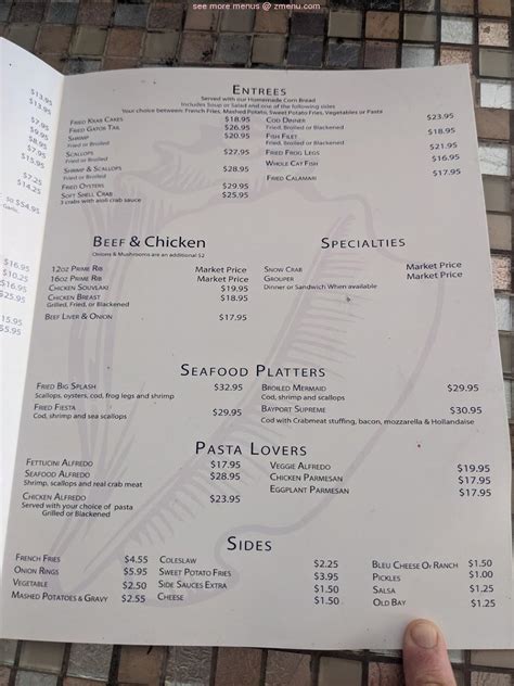 Online Menu of Bayport Inn Restaurant, Weeki Wachee, Florida, 34607 - Zmenu