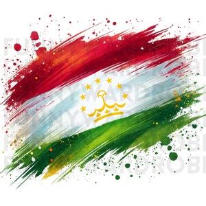 Tajikistan Flag Watercolor Clipart: PNG SVG JPG Graphics (digital ...