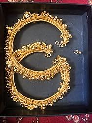 Shining Diva Gold Plated Gunghroo Payal Anklets For Girls and Women ...