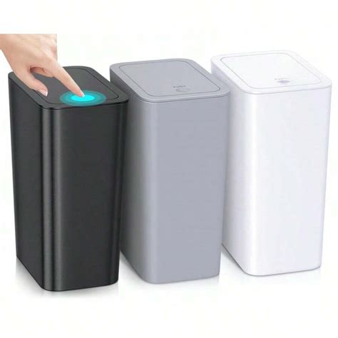 3 Pack Bathroom Small Trash Can With Lid,10L / 2.6 Gallon Slim Garbage ...