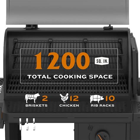 Oklahoma Joe's Tahoma Gravity Feed 1200-Sq. in Black Horizontal ...