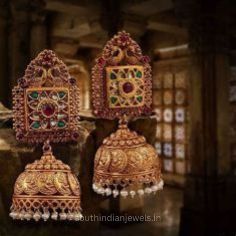 Latest Temple Jhumkas Designs | South Indian Jewels