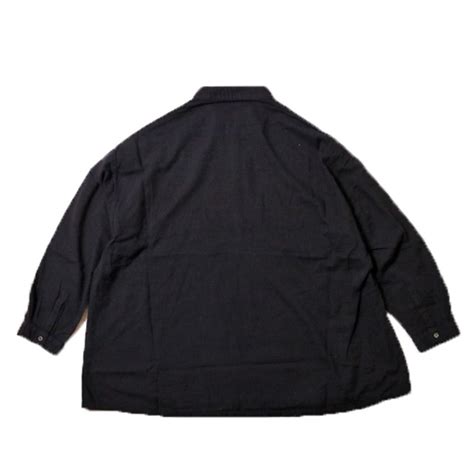 PORTER CLASSIC SUVIN GOLD GAUZE STAND COLLAR LONG SMOCK SHIRT ポータークラシック ...