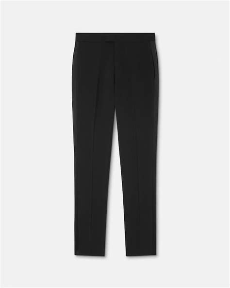 Wool-Mohair Formal Pants Black | VERSACE AU
