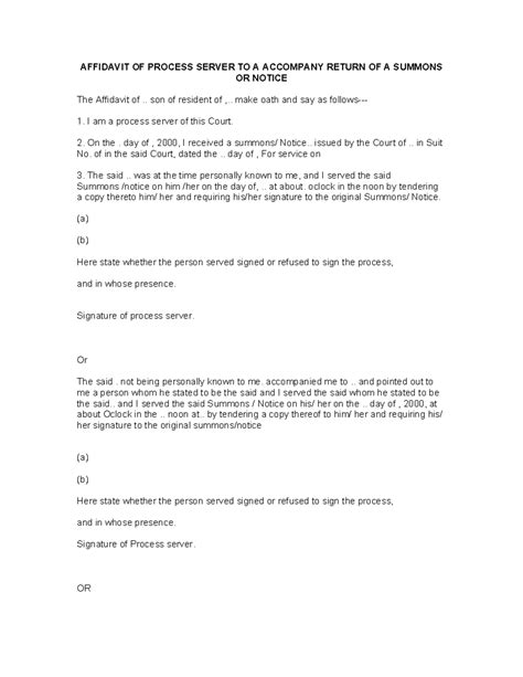Affidavit of process server to a company - AFFIDAVIT OF PROCESS SERVER ...