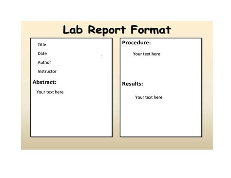 Image result for Basic Lab Report Format