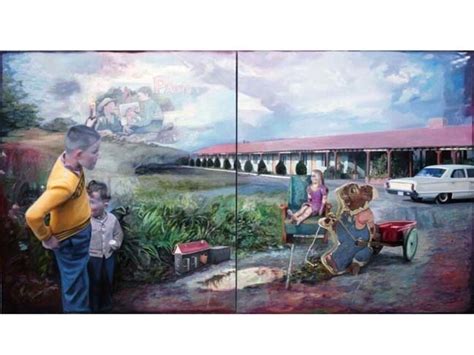 Frédéric Deprun, La maison au bord du lac, 2014, Oil on Canvas, 51" x ...