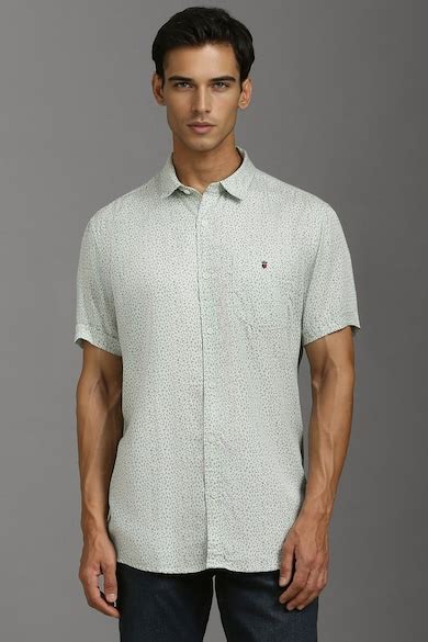 Buy Men Grey Slim Fit Print Half Sleeves Casual Shirt Online - 39727075 ...