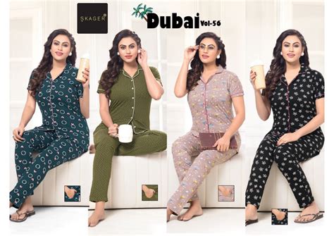 Dubai Vol 56 Skager Hosiery Cotton Collar Night Suits – Kavya Style Plus