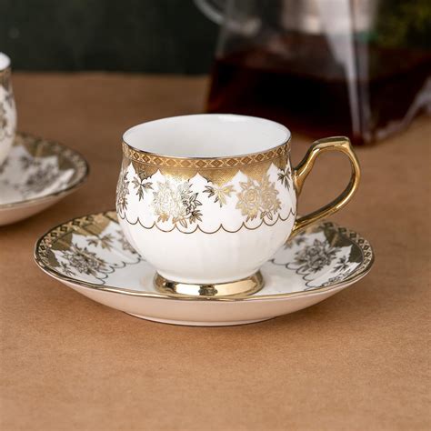 Buy Ebony Series Karina Shape Cup & Saucer Set of 12 online – Clay ...