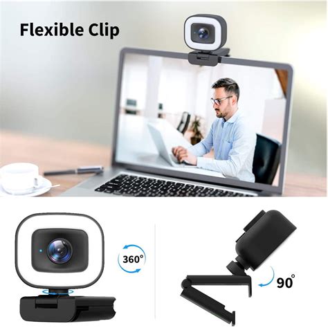 Buy 60FPS Webcam with Ring Light, Jelly Comb Auto-Focus HD 60FPS, 1080P ...