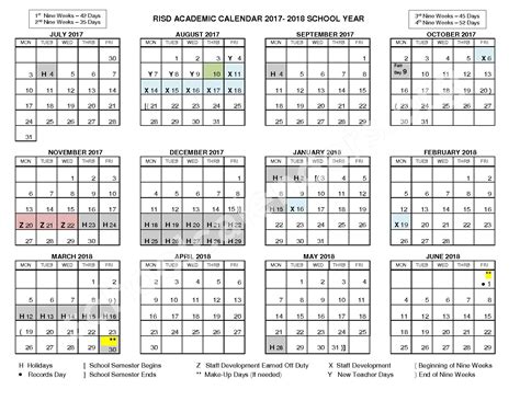 2017 - 2018 RISD Academic Calendar | Richardson Independent School ...