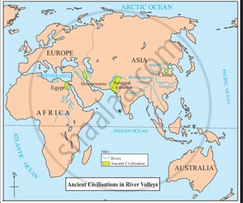 1. On the political map of world show the Ancient River Valley ...