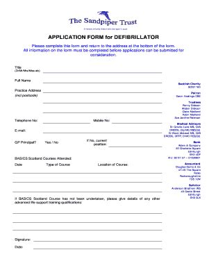 Fillable Online basics-scotland org Defib Application Form - BASICS ...