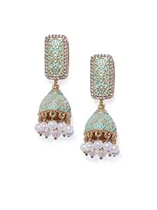 Accessher Jhumki Earrings With Ivory Enamel Jhumki Earrings for women ...