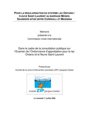 Fillable Online ijc (9b) CMI et plan de gestion des niveaux d'eau ...