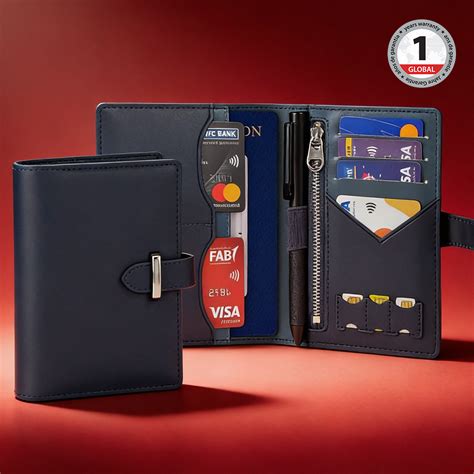Ambassador Passport Wallet - Blue - RFID Protection - Skross Travel