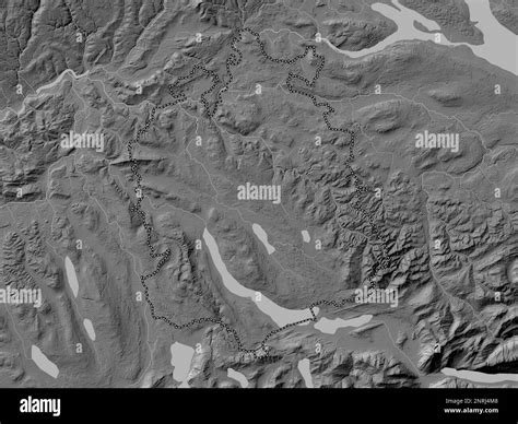 Zurich, canton of Switzerland. Grayscale elevation map with lakes and rivers Stock Photo - Alamy