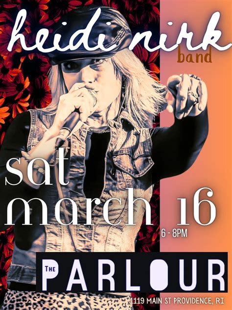 Heidi Nirk Band @ the Parlour EARLY SHOW!, The Parlour Providence, 16 ...