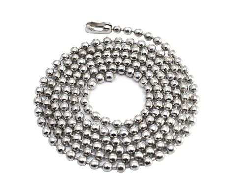 25pcs Nickel Plated Ball Chain Necklace,30 Inches Long 2.4mm Bead Size ...