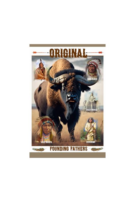 Original Founding Fathers All Metal Tin Sign Native American Indian ...