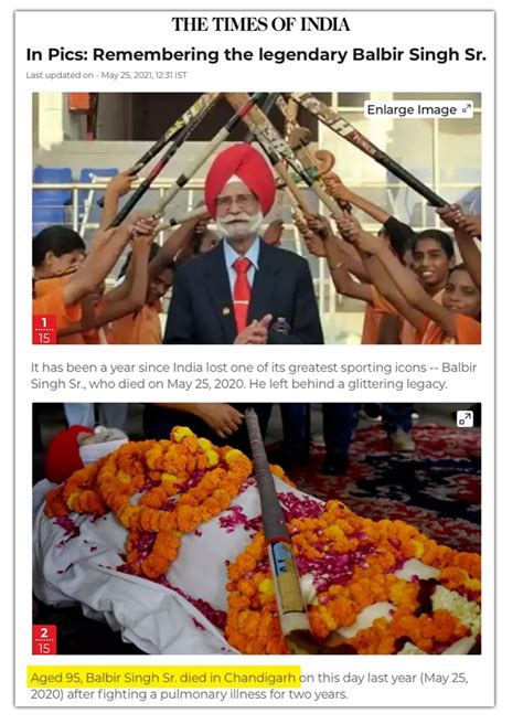 Fact Check: Hockey icon Balbir Singh Sr's death was NOT ignored by ...