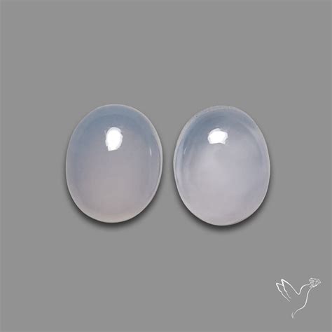 Chalcedony | Namibian Blue Chalcedony Pair (10X8X5 mm) | Gemstones For Sale
