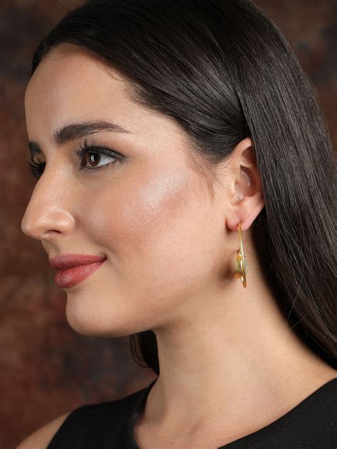 Buy Ishin Gold Plated Fancy Stone Contemporary Stud Online