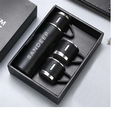 Buy Personalised Travel Mug Thermos With 2 Cups – Nutcase