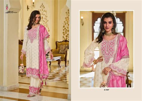 Eba Zarkash Embroidery Work Kurti Bottom With Dupatta Collection
