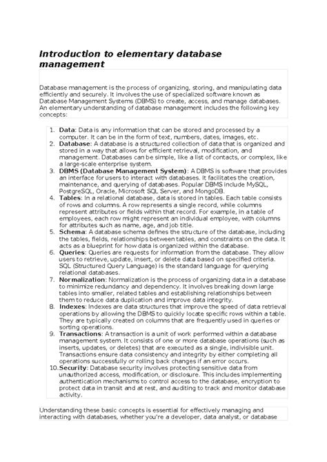 DBMS - fgjhgfjhgfcjnhgfcjng - Introduction to elementary database ...