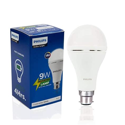 Buy Philips Inverter Bulb 9 Watt Rechargeable Emergency LED Bulb for ...