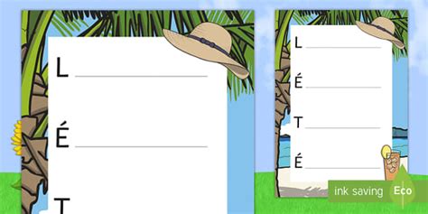Feuille d'activités : Acrostiche de l'été