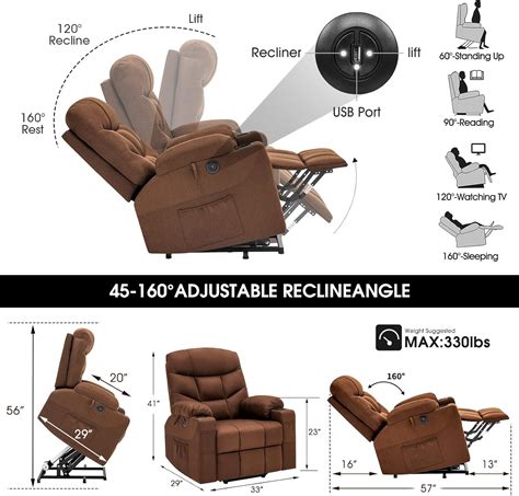 Buy SELLERWE Electric Power Lift Recliner Chair Sofa for Elderly with ...