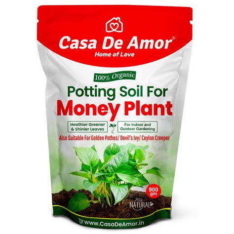 Casa De Amor Enriched Organic Potting Soil Mix for Money Plant, Devil'