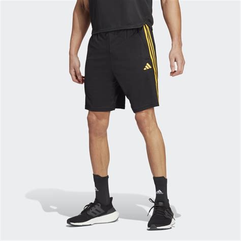 adidas Train Essentials Piqué 3-Stripes Training Shorts - Black | Free ...