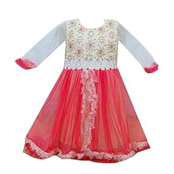 Buy Fashionitz Girls Self Design Net Party Wear Dress at Amazon.in