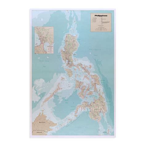 Historix 1990 Map Of The Philippines 24x36 Inch Philippine Islands ...