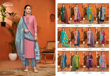 Evanka Vol 11 Vishnu Impex Roman Silk Pant Style Suits Supplier Gujara ...