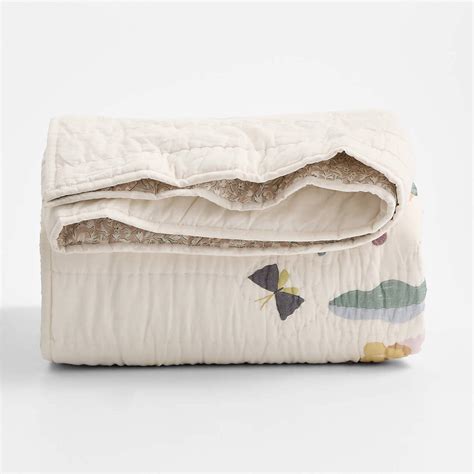 Floral Fields Organic Cotton Voile Kids Full/Queen Quilt | Crate and ...