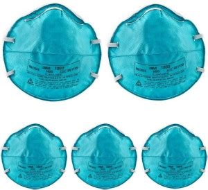 3M (Pack of 5) Health Care Particulate Respirator and Surgical Mask ...