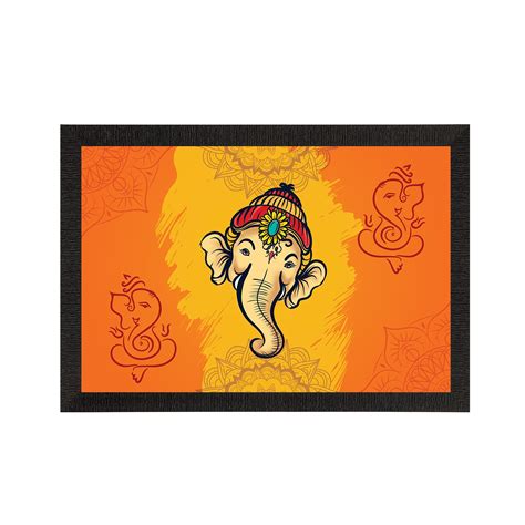 Lord Ganesha Satin Matt Texture UV Art Painting - eCraftIndia Online